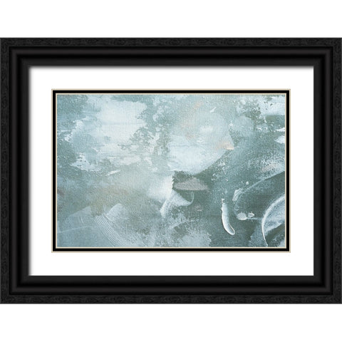 Green And White Acrylic No 3 Black Ornate Wood Framed Art Print with Double Matting by Uplusmestudio