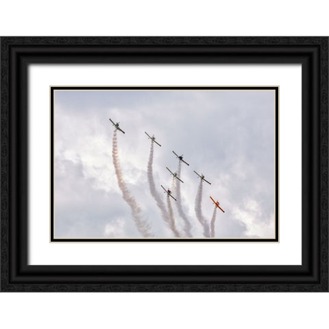 Friends flying. Black Ornate Wood Framed Art Print with Double Matting by Londal, Leif