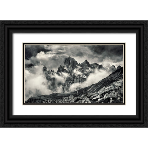 CaMg(CO3)2 Black Ornate Wood Framed Art Print with Double Matting by Ian Nedelcu, Mihai