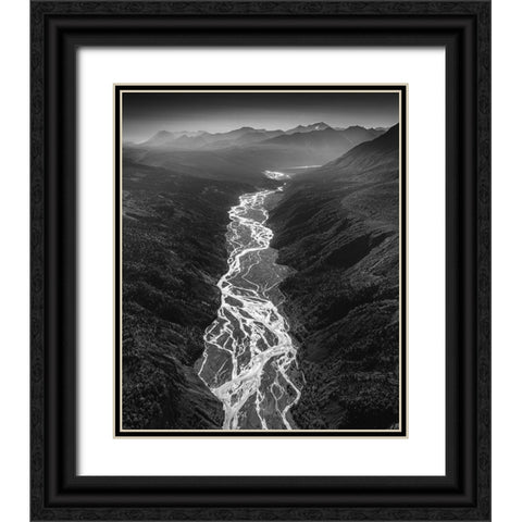 Untitled Black Ornate Wood Framed Art Print with Double Matting by Tao, Liwen