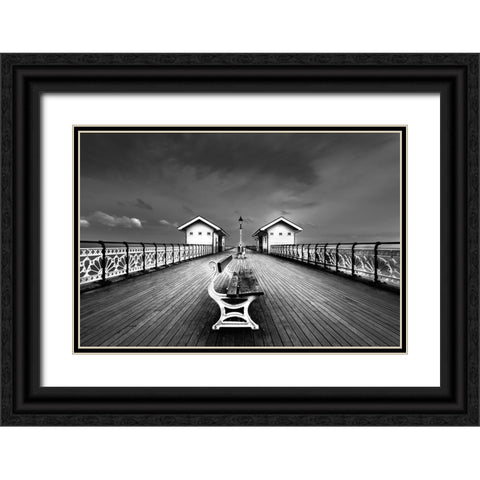 Penarth Pier Black Ornate Wood Framed Art Print with Double Matting by Patrick, Boterman