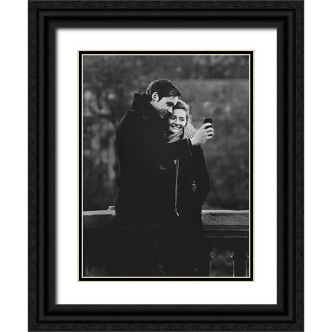 Couple Selfie Black Ornate Wood Framed Art Print with Double Matting by Yamamoto, Eiji