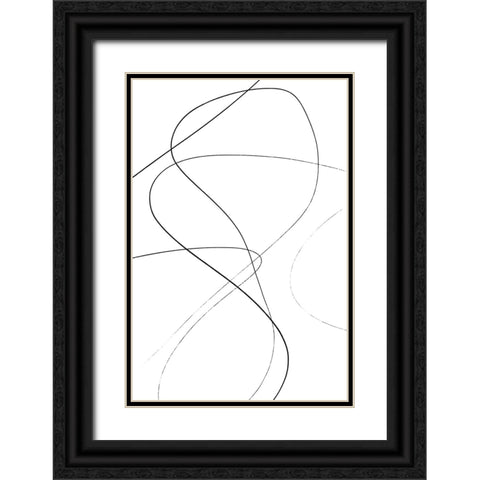 Loose Lines Black Ornate Wood Framed Art Print with Double Matting by Uplusmestudio