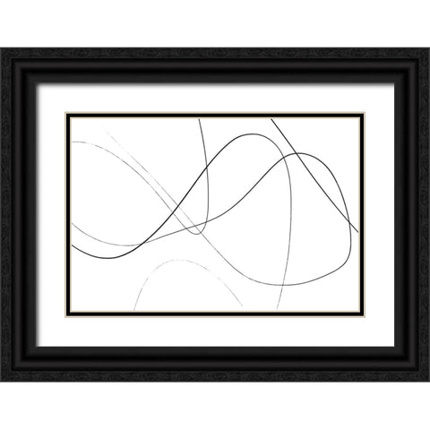 Loose Lines Black Ornate Wood Framed Art Print with Double Matting by Uplusmestudio