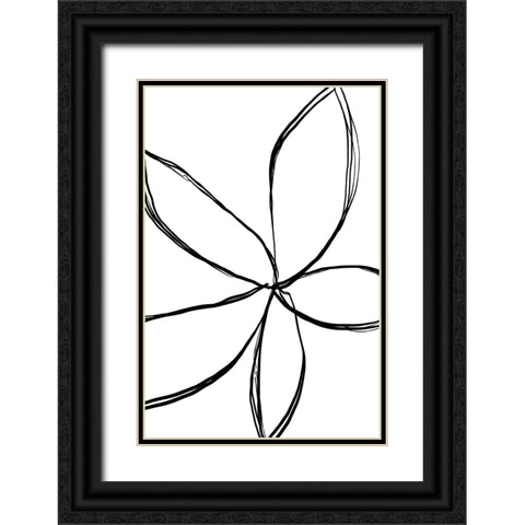 Simple Flower Black Ornate Wood Framed Art Print with Double Matting by Uplusmestudio