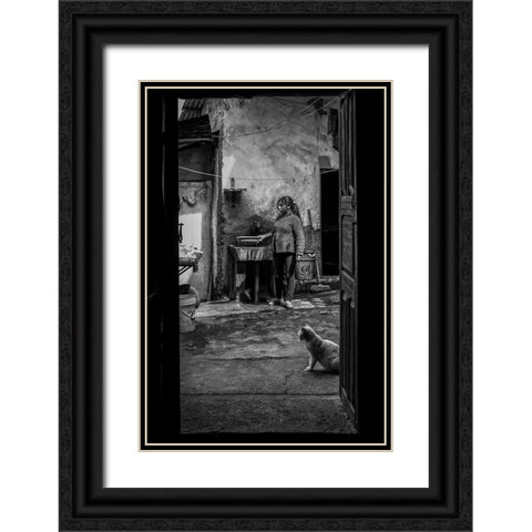 Everyday Life Black Ornate Wood Framed Art Print with Double Matting by Morishige, Koji