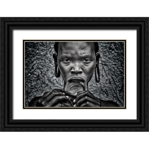 Surmi Woman. Black Ornate Wood Framed Art Print with Double Matting by Inazio Kuesta, Joxe