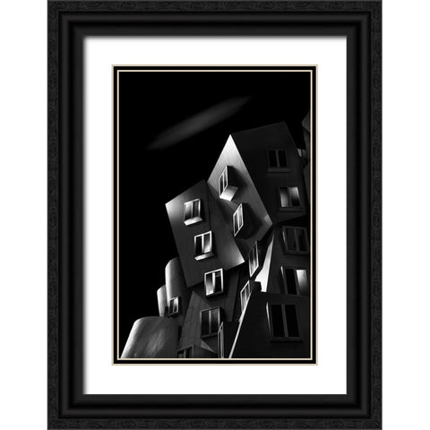 Stata Center Black Ornate Wood Framed Art Print with Double Matting by Thwaits, Yun