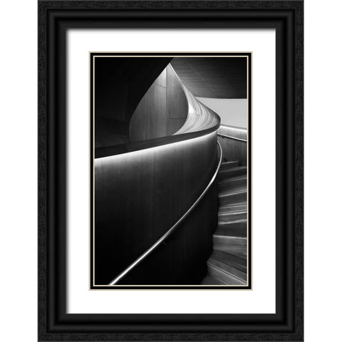 Stairs 5 Black Ornate Wood Framed Art Print with Double Matting by Zhou, Steven