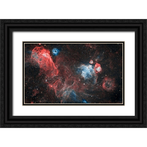 Dragon head Nebula Black Ornate Wood Framed Art Print with Double Matting by Chander, Vikas
