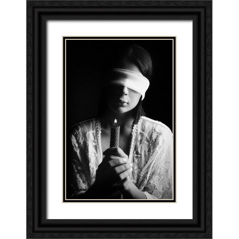 not see Black Ornate Wood Framed Art Print with Double Matting by Heydari, Amir
