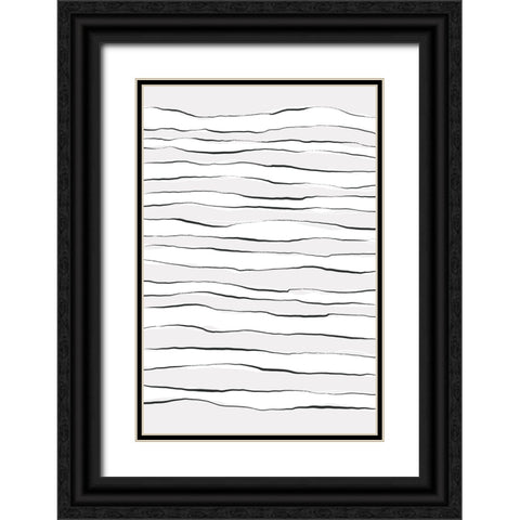 Line On Line Black Ornate Wood Framed Art Print with Double Matting by Uplusmestudio
