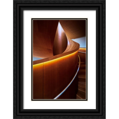 Stairs 6 Black Ornate Wood Framed Art Print with Double Matting by Zhou, Steven