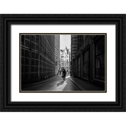 To The Office Black Ornate Wood Framed Art Print with Double Matting by Koer, Jaap