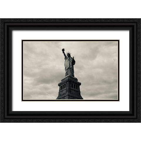 GOD BLESS AMERICA Black Ornate Wood Framed Art Print with Double Matting by Liu, Xiaoyang