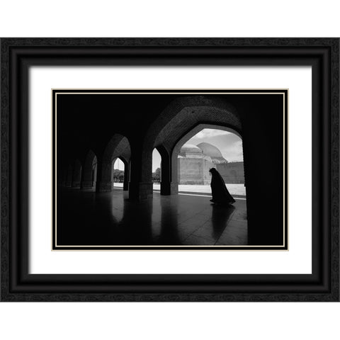 Cuma Mosque Black Ornate Wood Framed Art Print with Double Matting by Topalismailoglu, Nevra