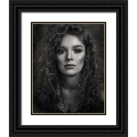 Portrait Of A Young Woman Black Ornate Wood Framed Art Print with Double Matting by Mighorst, Ineke