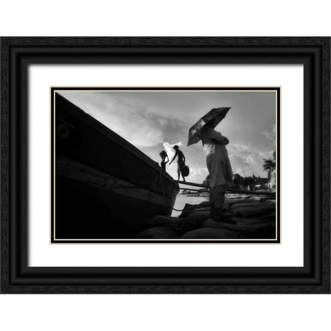 Work In Life Black Ornate Wood Framed Art Print with Double Matting by Jumen Khan, Md.