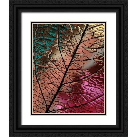Glass Leaf Black Ornate Wood Framed Art Print with Double Matting by Lesica, Ivan