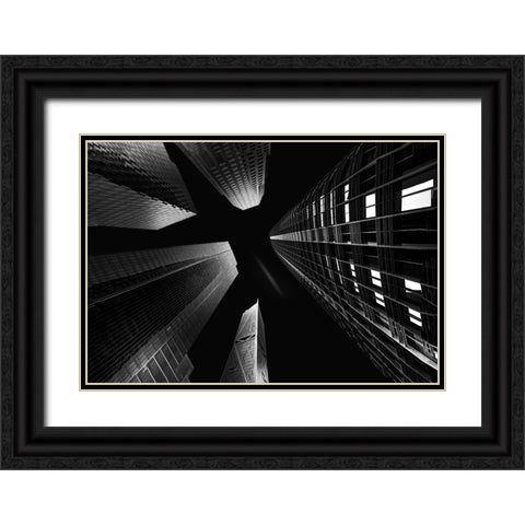 Salesforce Park Black Ornate Wood Framed Art Print with Double Matting by Zeng, Jiahong