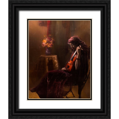 Musician Black Ornate Wood Framed Art Print with Double Matting by Marjanmashhadi