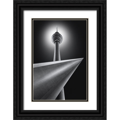 Sputnik Black Ornate Wood Framed Art Print with Double Matting by Figueras, Antoni