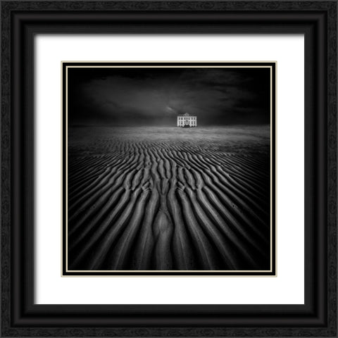 Beach Castle Black Ornate Wood Framed Art Print with Double Matting by De Groen, Maurits