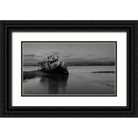 An Old Ship Black Ornate Wood Framed Art Print with Double Matting by Zhang, Annie