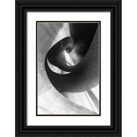 Stairs 10 Black Ornate Wood Framed Art Print with Double Matting by Zhou, Steven
