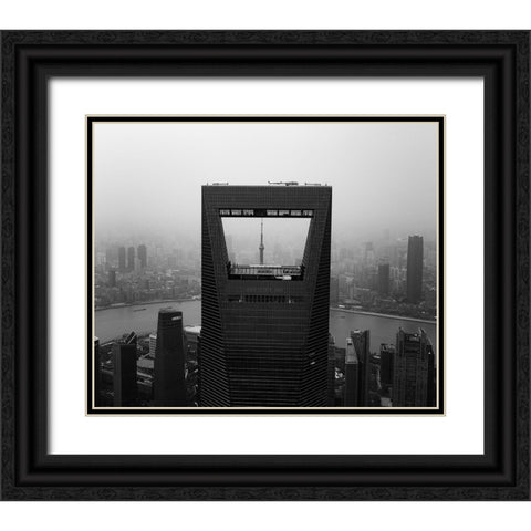 Corkscrew Building Black Ornate Wood Framed Art Print with Double Matting by Chiriaco, Carmine