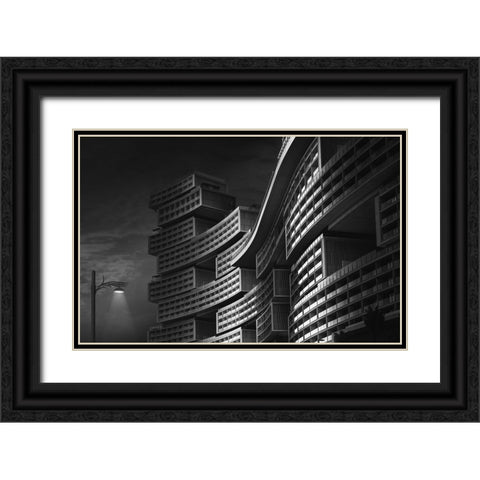Lego - The Royal Atlantics Residences On The Palm Jumeriah In Dubai Black Ornate Wood Framed Art Print with Double Matting by Mathew, Jobin