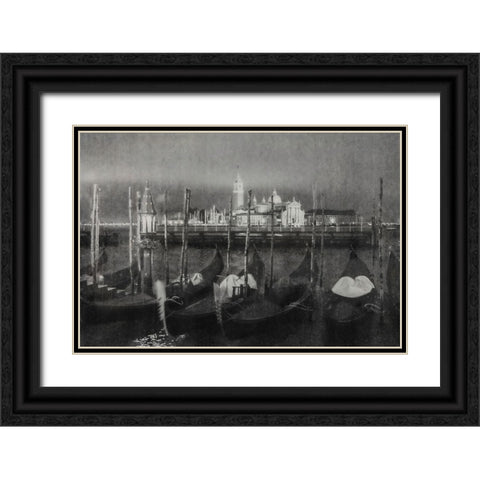 Rainy Night in Venice Black Ornate Wood Framed Art Print with Double Matting by Yermoshkin, Leonid
