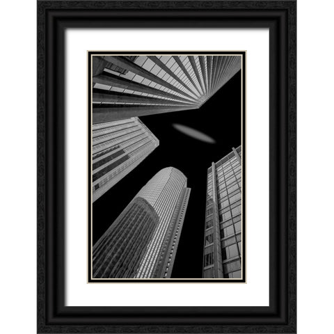 Skyscraper Black Ornate Wood Framed Art Print with Double Matting by Mao, Yun