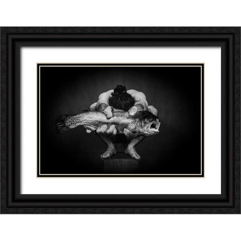 Scream Of Death/2 Black Ornate Wood Framed Art Print with Double Matting by Saeidinia, Afshin
