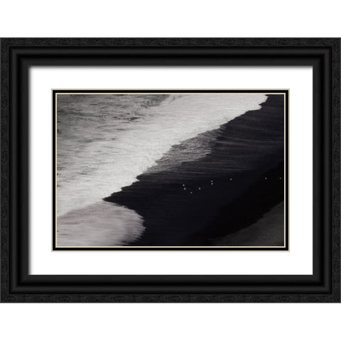 Black Beach Black Ornate Wood Framed Art Print with Double Matting by Li, Yongnan