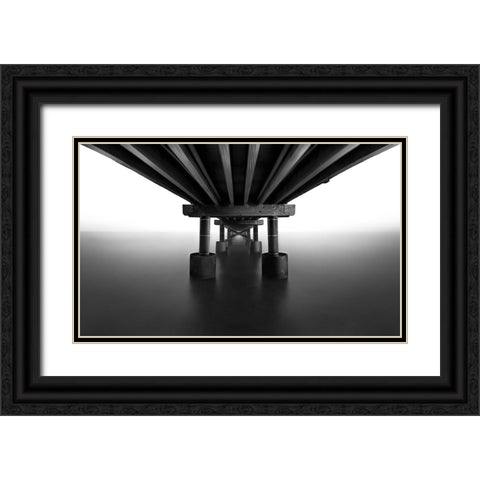 Bridge Black Ornate Wood Framed Art Print with Double Matting by Deng, Larry