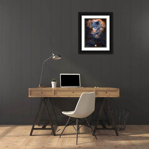 Cosmic Question Mark Black Ornate Wood Framed Art Print with Double Matting by Chander, Vikas