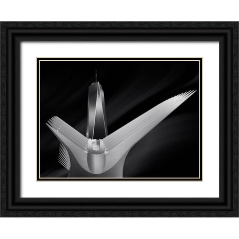 Flying In Oculus Black Ornate Wood Framed Art Print with Double Matting by Garcia, Helena