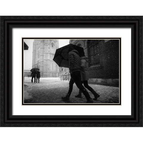 Parapet Black Ornate Wood Framed Art Print with Double Matting by Oskarrls