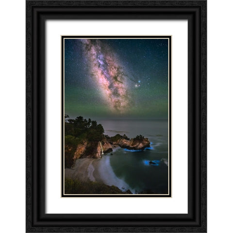 Milky Mcway Falls Black Ornate Wood Framed Art Print with Double Matting by Li, Sophia