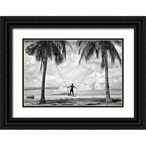 Tropical Playground Black Ornate Wood Framed Art Print with Double Matting by Long, Kieron