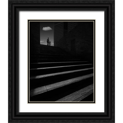 Summer In The City Black Ornate Wood Framed Art Print with Double Matting by Takachi, Yasuhiro