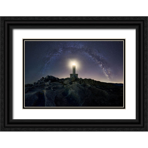 The Architecture Of Cosmos Black Ornate Wood Framed Art Print with Double Matting by Lost In Woodlands