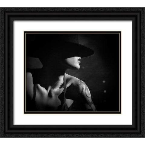 Cabaret Black Ornate Wood Framed Art Print with Double Matting by Pantu, Gabriela
