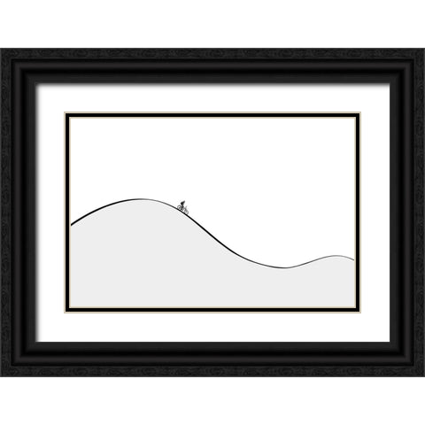 Curves Black Ornate Wood Framed Art Print with Double Matting by Natalia