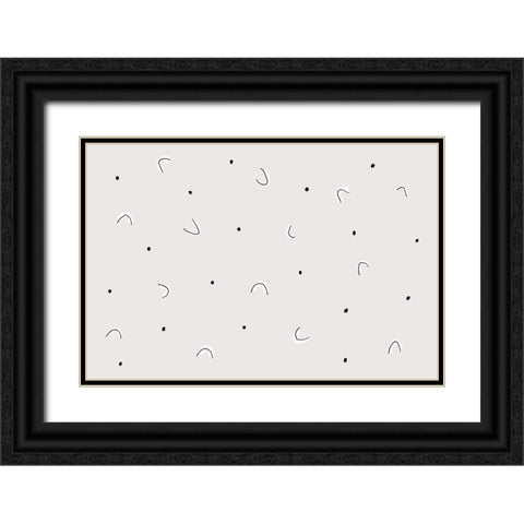 Dots and Shapes Black Ornate Wood Framed Art Print with Double Matting by uplusmestudio