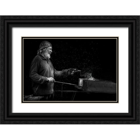 The Stars Maker Black Ornate Wood Framed Art Print with Double Matting by Benezech, Martine