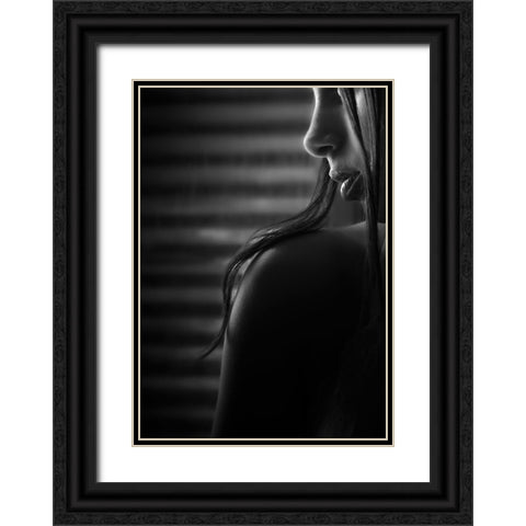 Waiting Black Ornate Wood Framed Art Print with Double Matting by Fidanza, Toni