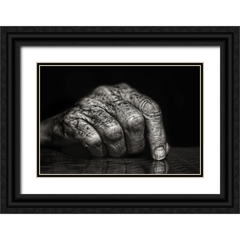 The Hand... Black Ornate Wood Framed Art Print with Double Matting by Luis Seco, Juan