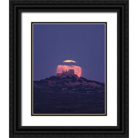 Sturgeon Supermoon Black Ornate Wood Framed Art Print with Double Matting by Rodriguez De, Enrique
